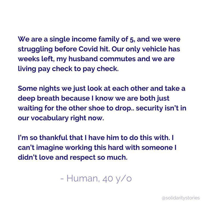 We are a single income family of 5.