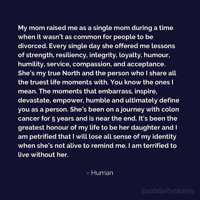 My mom raised me as a single mom during a time when it wasn't as common for people to be divorced.