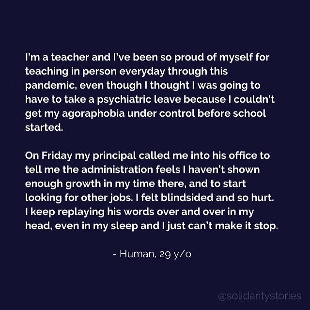 I'm a teacher and I've been so proud of myself for teaching in person everyday through this pandemic.