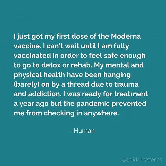 I just got my first dose of the Moderna vaccine.