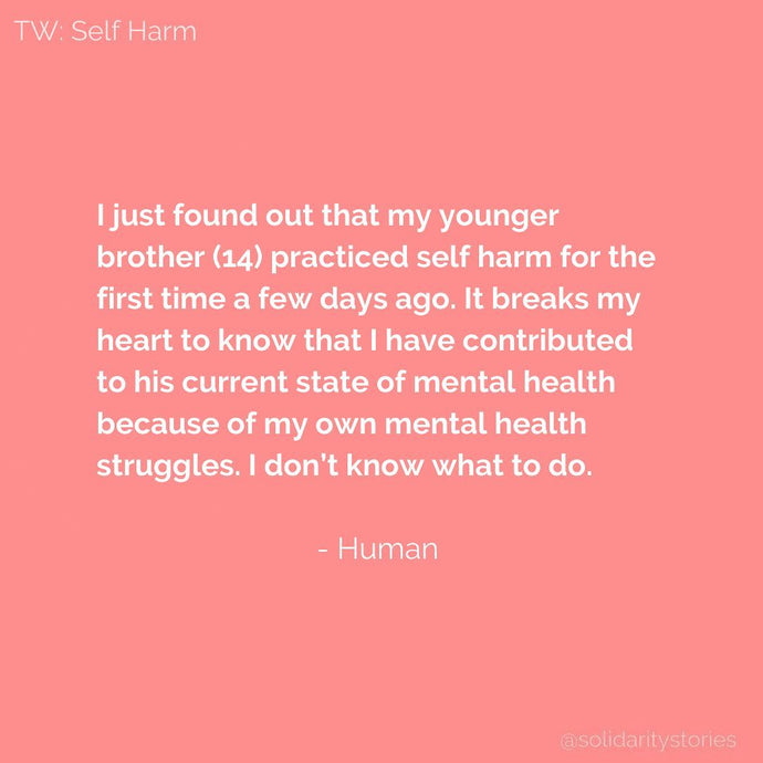 I just found out that my younger brother (14) practiced self harm